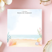 Zeeschelpen en Zandstrand Oceaan gepersonaliseerde Notitieblok