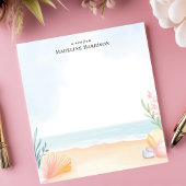 Zeeschelpen en Zandstrand Oceaan gepersonaliseerde Notitieblok