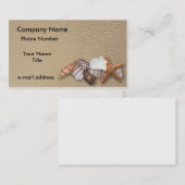 Zeeschelpen en zandstrand visitekaartje (Voorkant / Achterkant)