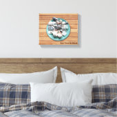 Zeeschelpen en Zee Glazen Canvas Print (Insitu (Slaapkamer))