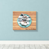 Zeeschelpen en Zee Glazen Canvas Print (Insitu (Houten vloer))