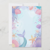 Zeeschelpen en Zeemeermin Beach Party uitnodiging (Achterkant)