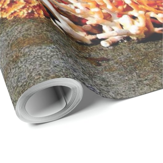 Zeeschelpen en zeesterkreeft op het strand cadeaupapier (Rol Hoek)