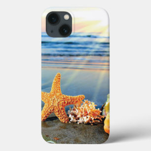 Zeeschelpen en zeesterkreeft op het strand Case-Mate iPhone case