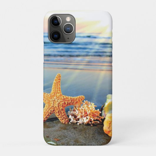 Zeeschelpen en zeesterkreeft op het strand Case-Mate iPhone case (Achterkant)