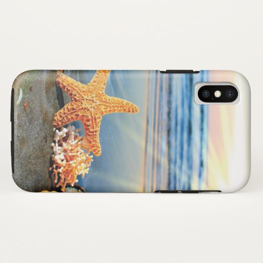 Zeeschelpen en zeesterkreeft op het strand Case-Mate iPhone case (Achterkant (horizontaal))