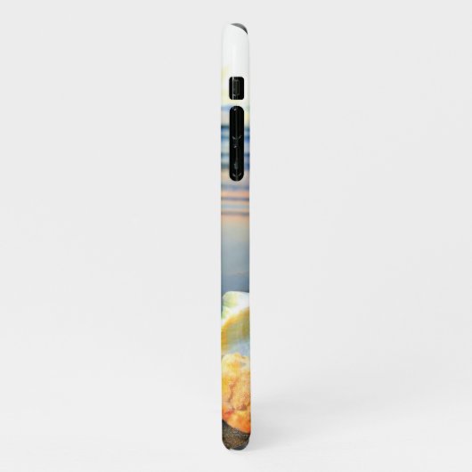 Zeeschelpen en zeesterkreeft op het strand iPhone hoesje (Linkerkant)