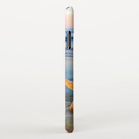 Zeeschelpen en zeesterkreeft op het strand iPhone hoesje (Rechterkant)