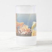 Zeeschelpen en zeesterkreeft op het strand matglas bierpul (Center)