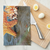 Zeeschelpen en zeesterkreeft op het strand theedoek (Quarter Fold)