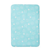 Zeeschelpen en Zeesterren Lichtblauw Patroon Badmat (Voorkant Verticaal)