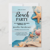 Zeeschelpen en zeesterren verjaardag kaart (Voorkant)