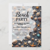 Zeeschelpen en zeesterren verjaardag kaart (Voorkant)