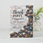 Zeeschelpen en zeesterren verjaardag kaart (Staand voorkant)