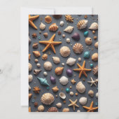 Zeeschelpen en zeesterren verjaardag kaart (Achterkant)