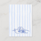 Zeeschelpen golvende strepen baby shower luierverl informatiekaartje (Achterkant)