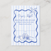 Zeeschelpen golvende strepen baby shower luierverl informatiekaartje (Voorkant)