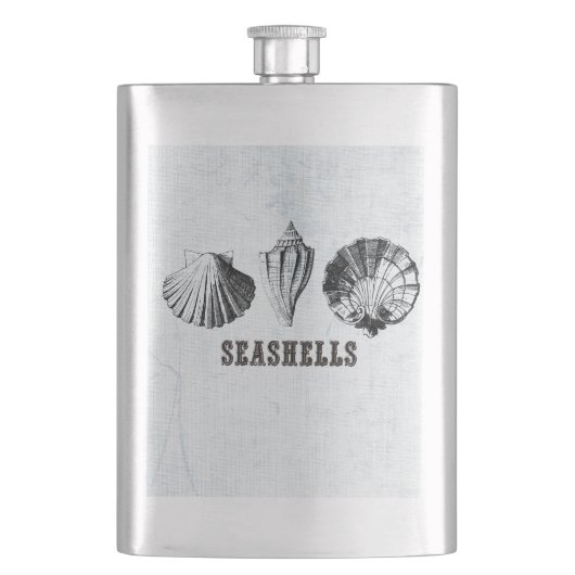 zeeschelpen heupfles (Voorkant)