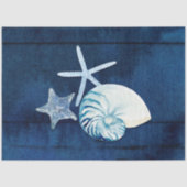 Zeeschelpen in de Oostzee zeevacht Zeemacht Blauw  Tissuepapier (Voorkant)