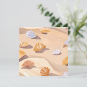 Zeeschelpen in het zand | Beach Ocean Waterverf Kaart (Staand voorkant)