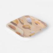 Zeeschelpen in het zand | Beach Ocean Waterverf Papieren Bordje (Gebogen)