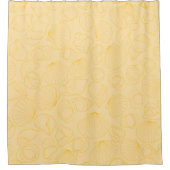 zeeschelpen in Lijn tekening licht en donkergeel Douchegordijn (Voorkant)