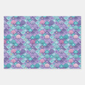 Zeeschelpen in roze en blauw inpakpapier vel (Voorkant 2)