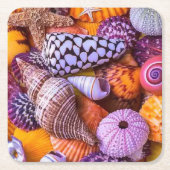 Zeeschelpen Kartonnen Onderzetters (Voorkant)