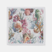 Zeeschelpen koraal Papier Servet (Voorkant)