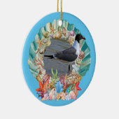 Zeeschelpen, Koraal & Zeemeeuw Kust Kerstmis Keramisch Ornament (Rechts)