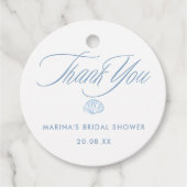 Zeeschelpen Kust Bruidsdouche Bedankt Bedankjes Labels (Voorkant)