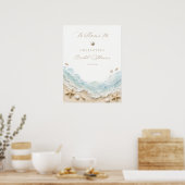 Zeeschelpen Kust Bruiloft Feest Welkom Poster (Keuken)