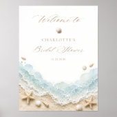 Zeeschelpen Kust Bruiloft Feest Welkom Poster (Voorkant)