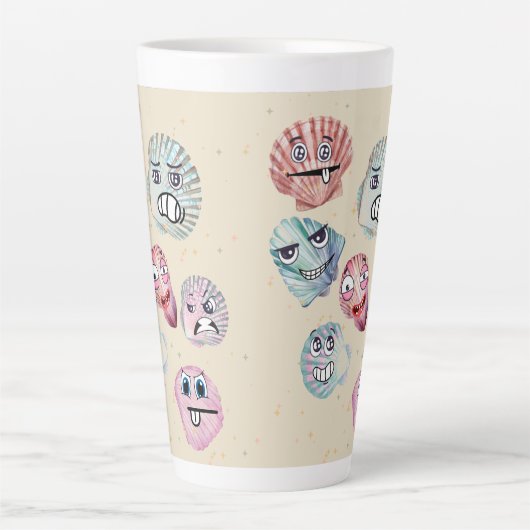 zeeschelpen latte mok (Voorkant)