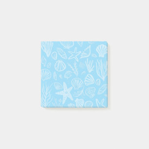 Zeeschelpen Licht Blauw Strand Schelpen Oceaan Post-it® Notes