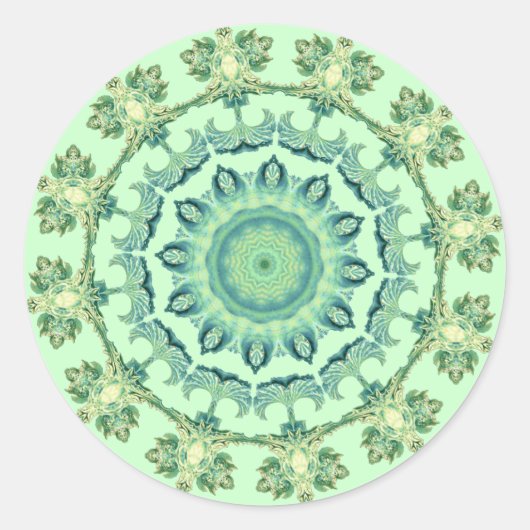Zeeschelpen Mandala Ronde Sticker (Voorkant)