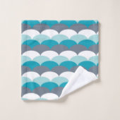 zeeschelpen met nautisch patroon bad handdoek (Wasdoekje)