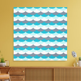 zeeschelpen met nautisch patroon canvas afdruk