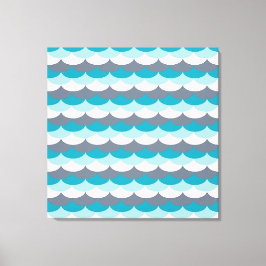 zeeschelpen met nautisch patroon canvas afdruk (Voorkant)