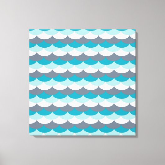 zeeschelpen met nautisch patroon canvas afdruk (Voorkant)