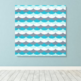 zeeschelpen met nautisch patroon canvas afdruk