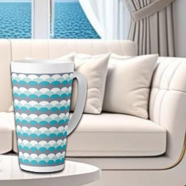 zeeschelpen met nautisch patroon latte mok