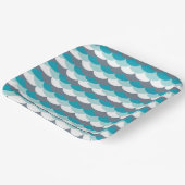 zeeschelpen met nautisch patroon papieren bordje (Gebogen)