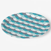 zeeschelpen met nautisch patroon papieren bordje (Gekanteld)