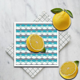 zeeschelpen met nautisch patroon servet