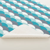 zeeschelpen met nautisch patroon sherpa deken (3/4)