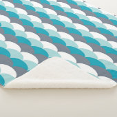 zeeschelpen met nautisch patroon sherpa deken (3/4)