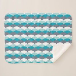 zeeschelpen met nautisch patroon sherpa deken