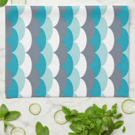 zeeschelpen met nautisch patroon theedoek