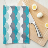 zeeschelpen met nautisch patroon theedoek (Quarter Fold)